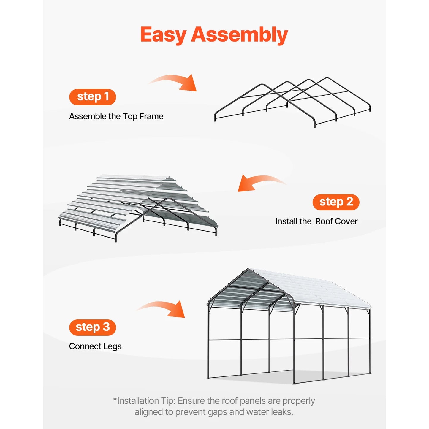 Metal Carport with Galvanized Steel