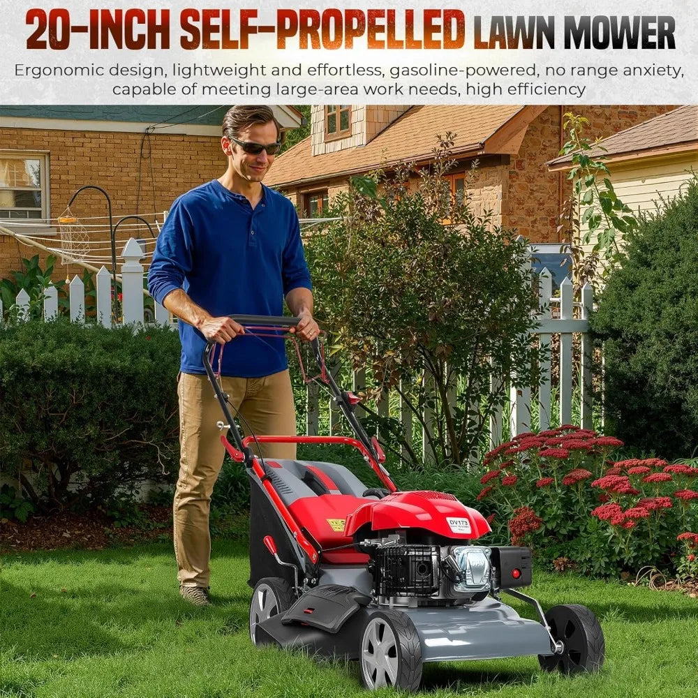Self-Propelled Gas Lawn Mower Bag Mulch Rear Discharge