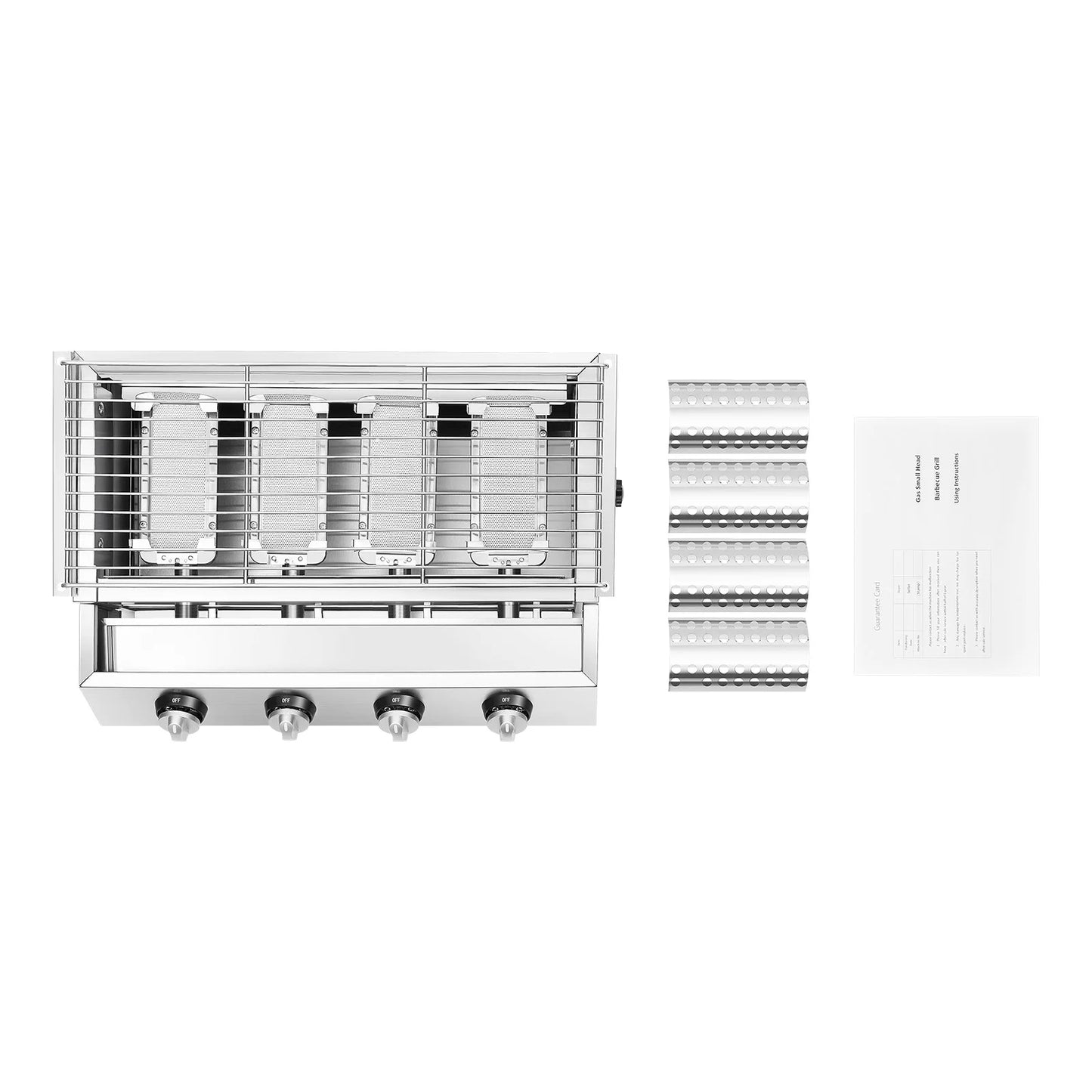 Professional 4-Burner Stainless Steel Portable Tabletop Propane/LPG Gas Grill