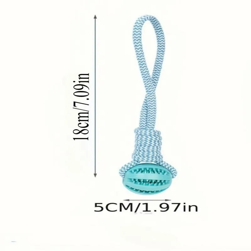 Rope & Rubber Dog Chew Ball, Treat Dispenser