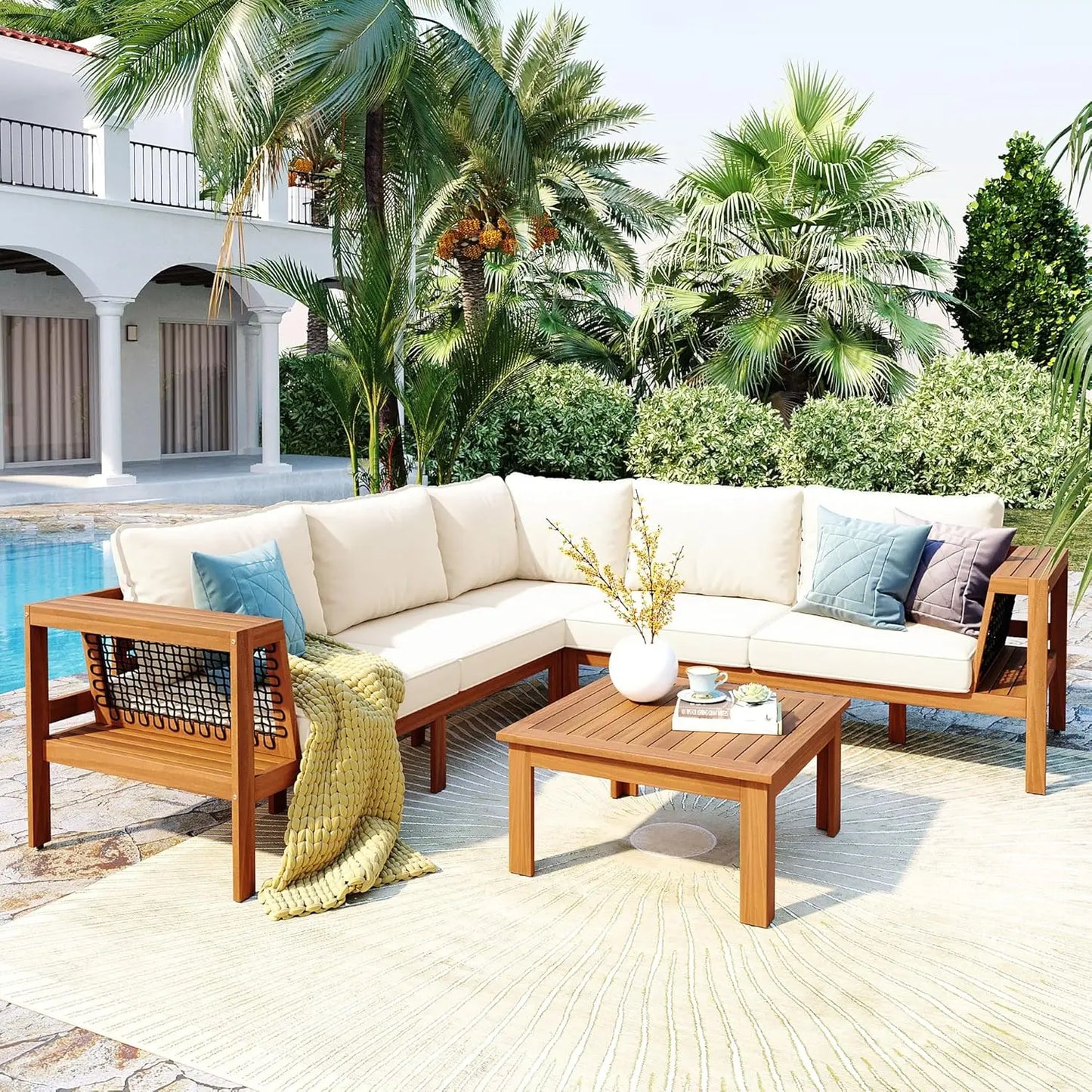 Outdoor Sofa Set with Coffee Table,
