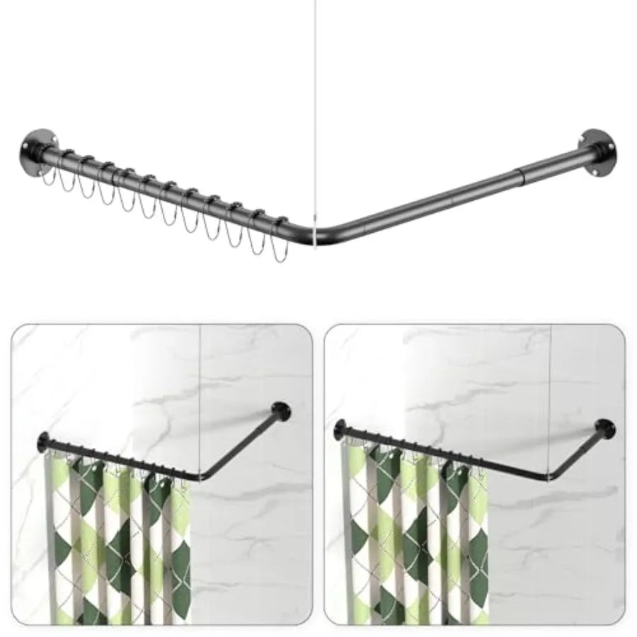 L Shaped Shower Curtain Rods Adjustable