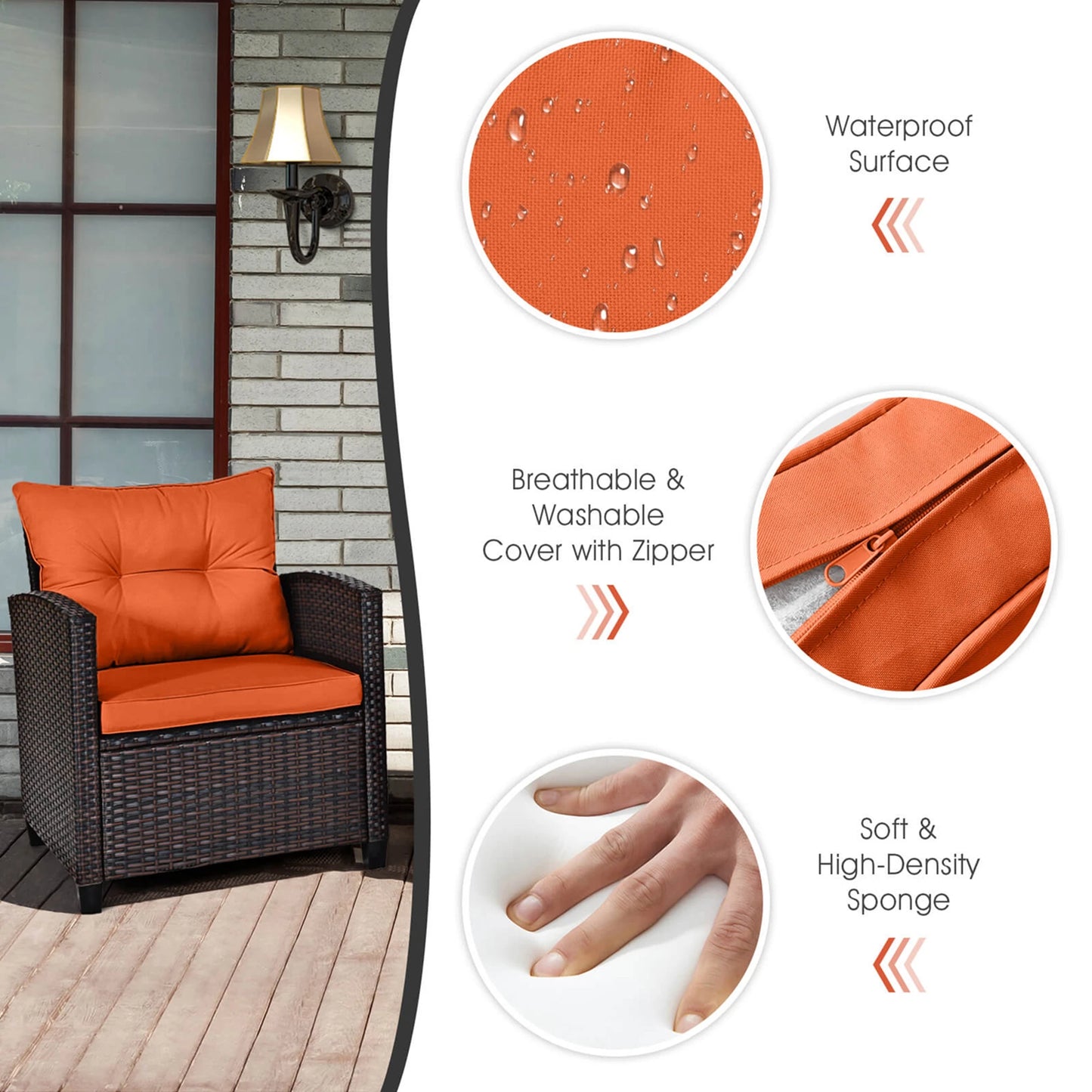 Rattan Furniture Set Orange