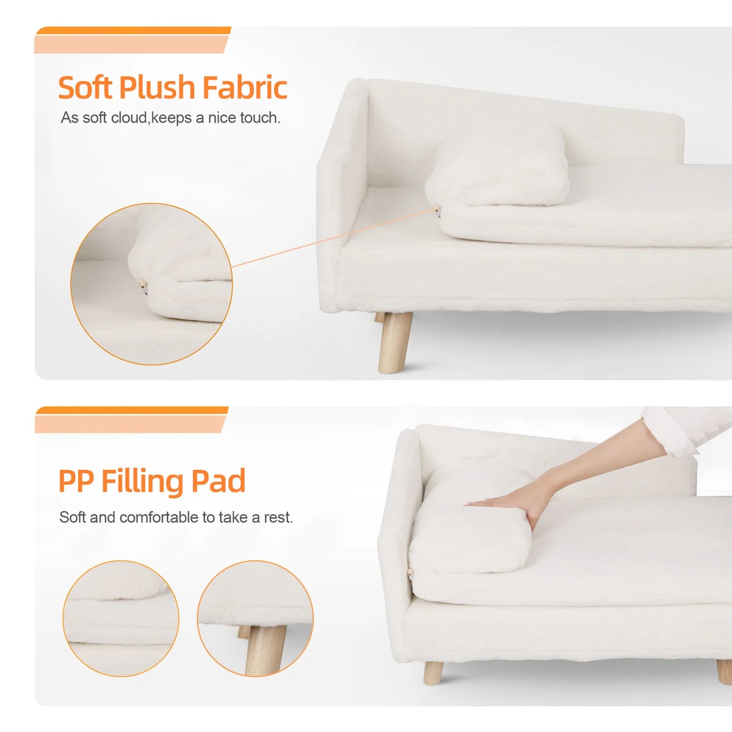 Pet Bed, Waterproof, with Sturdy Wood Legs