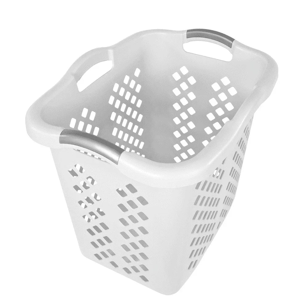 Plastic Laundry Basket with 4 Handles Breathable,Durable, & Versatile