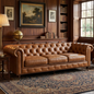 Century Chesterfield Sofa - Light Brown Leather