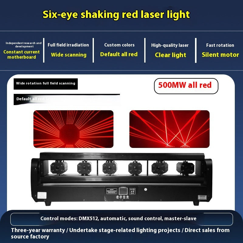 Six-eye Double Swing Full Color Laser Lamp