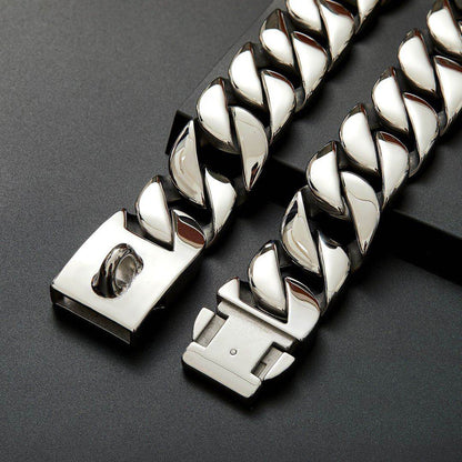 32mm-thick Stainless Steel Pet Dog Necklace Collar
