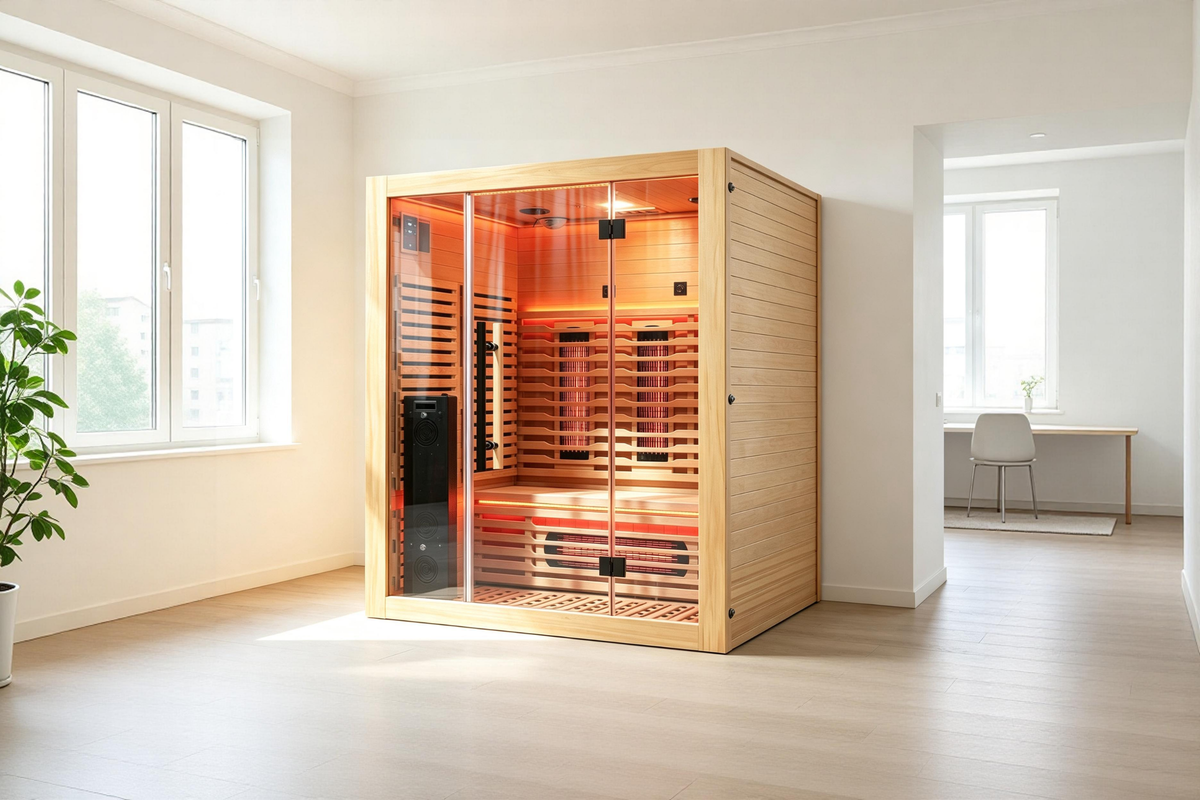 Blisspod I Venetian RED I All-In-One - Full Spectrum + Red Light Therapy I Indoor Premium Sauna I 3 Person