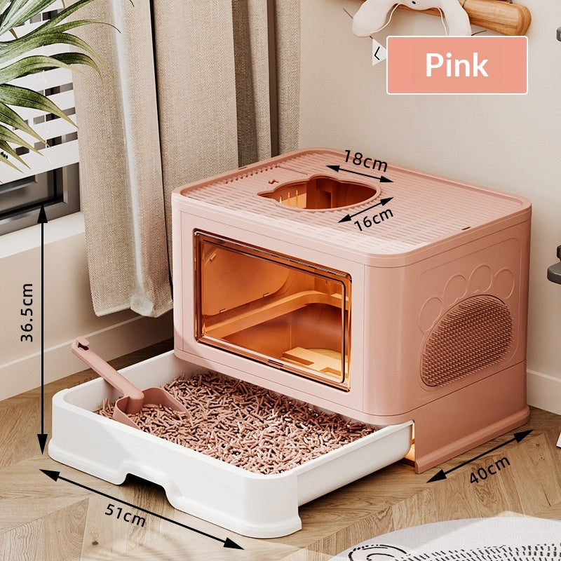 Enclosed Extra-Large Drawer-Type Cat Litter Box