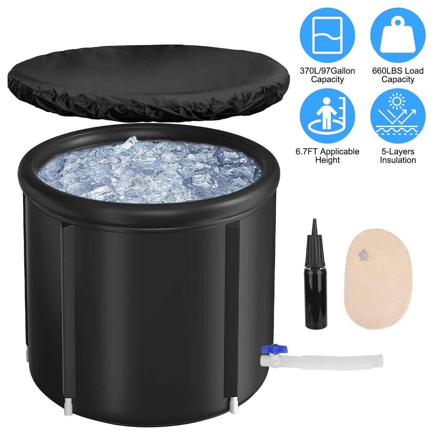 Large Size Ice BathTub with Cover