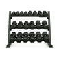 Rovix 450-Pounds Rubber Hex Dumbbell Set With Rack (SAK90714)
