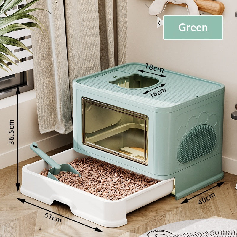 Enclosed Extra-Large Drawer-Type Cat Litter Box