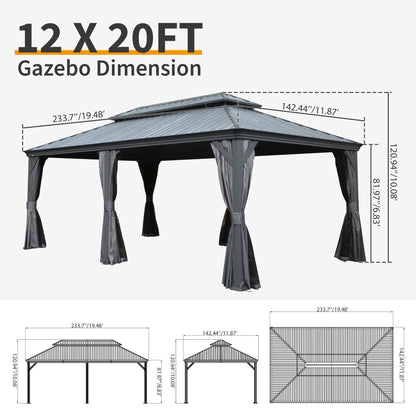 12' X 20' Hardtop Gazebo