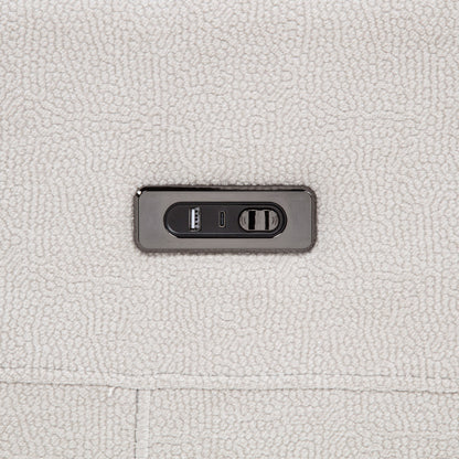 Kennett Chenille Upholstered Power Reclining Sofa Ivory