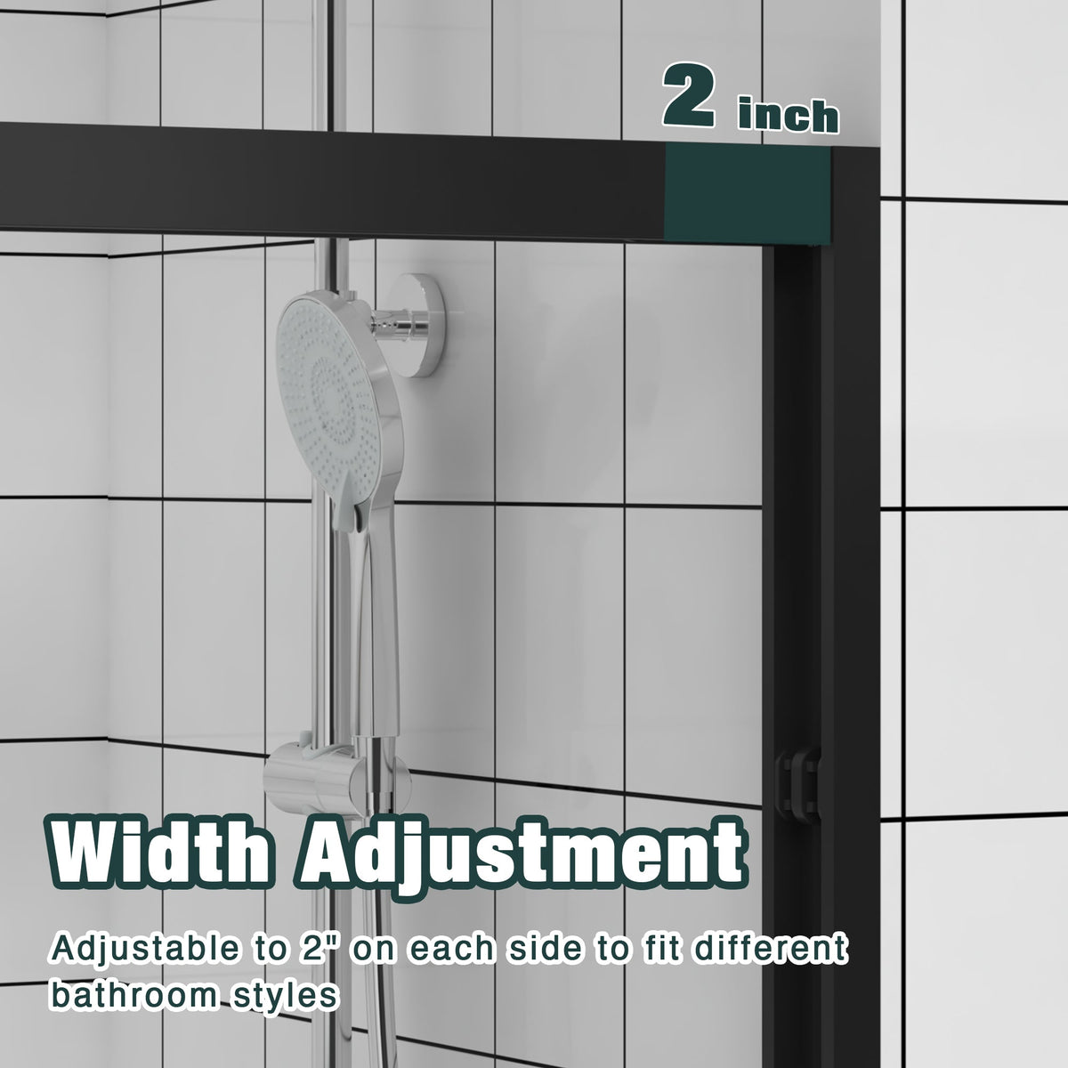 Aluminum Frame Double Sliding Shower Door
