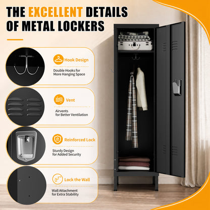 55" Tall Metal Wardrobe Cabinet