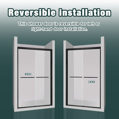 Aluminum Frame Double Sliding Shower Door