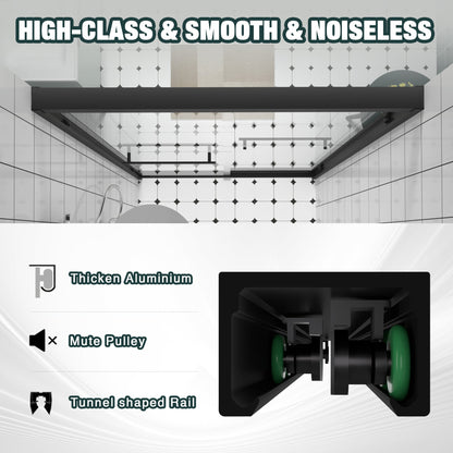 Aluminum Frame Double Sliding Shower Door