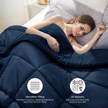 1 Piece Fluffy Duvet Insert with Box Stitch Design – Soft and Cozy