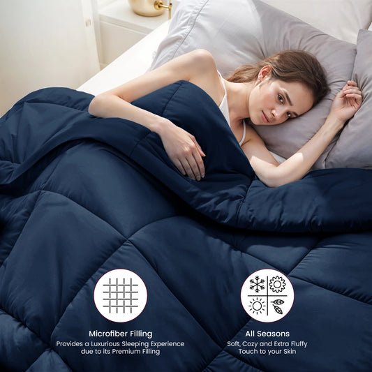 1 Piece Fluffy Duvet Insert with Box Stitch Design – Soft and Cozy