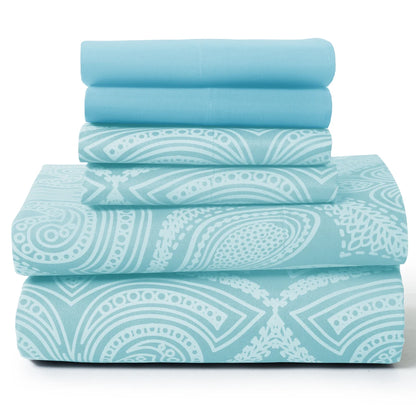 6Pc Paisley Sheet Set – Soft Microfiber, Wrinkle-Free, Luxurious