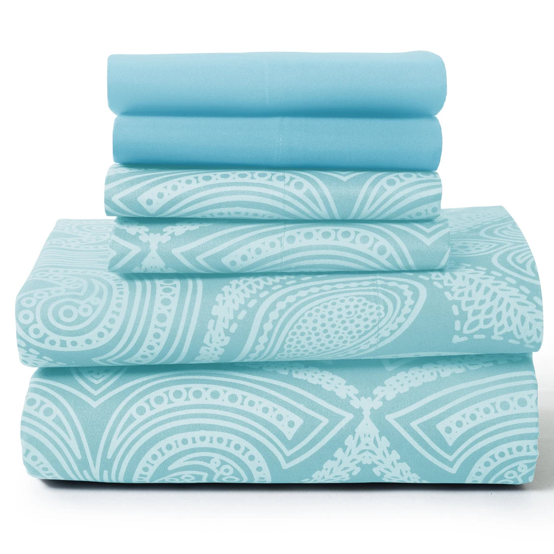 Lux Decor 6Pc Paisley Sheet Set – Soft Microfiber, Wrinkle-Free