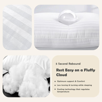 Hotel Stripe Pillows – Soft & Supportive Hotel Quality