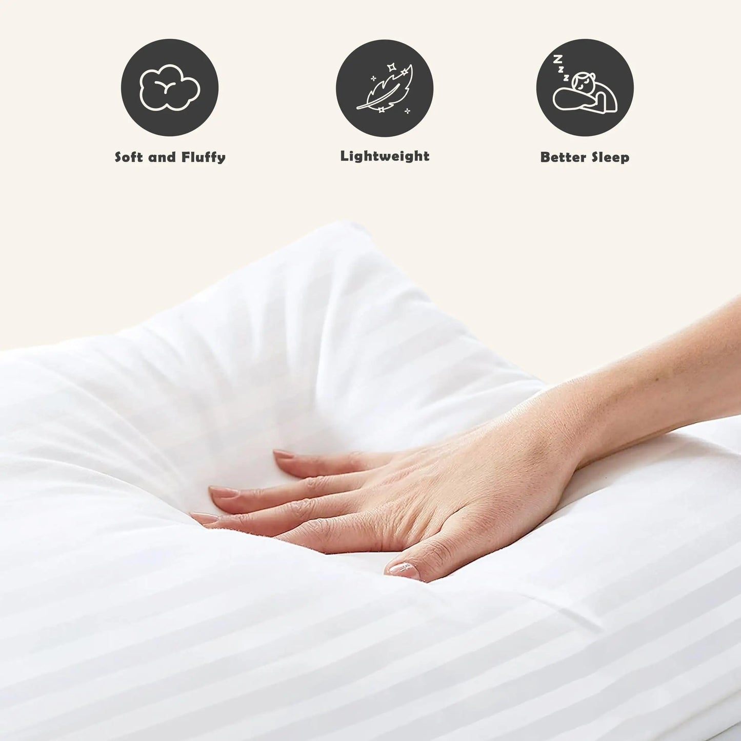 Hotel Stripe Pillows – Soft & Supportive Hotel Quality