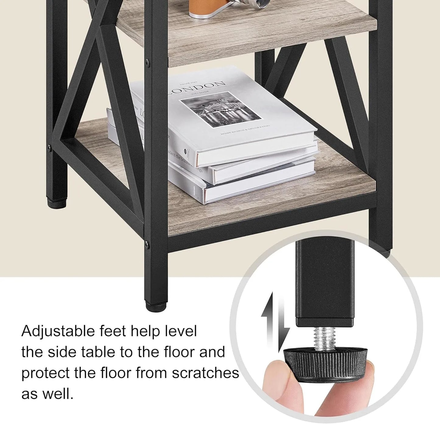 Table with Storage Shelves
