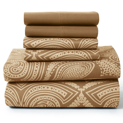 6Pc Paisley Sheet Set – Soft Microfiber, Wrinkle-Free, Luxurious