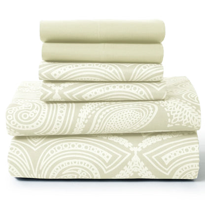 6Pc Paisley Sheet Set – Soft Microfiber, Wrinkle-Free, Luxurious
