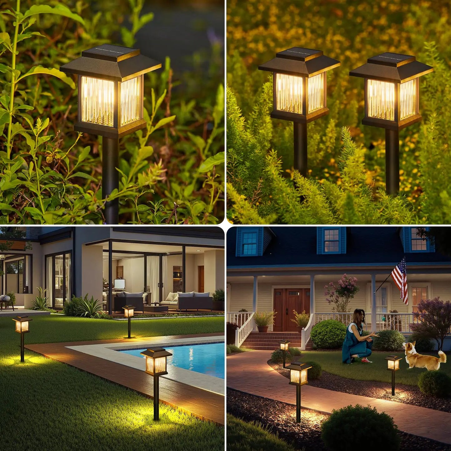 Solar Lighting Waterproof, Landscape Lighting for Garden Yard Patio Walkway Driveway