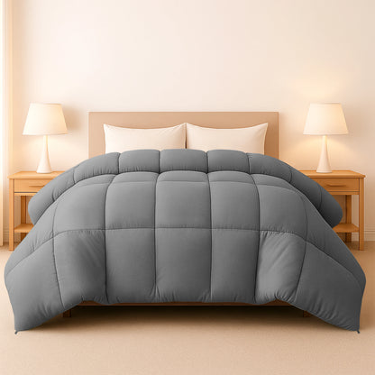 1 Piece Fluffy Duvet Insert with Box Stitch Design – Soft and Cozy