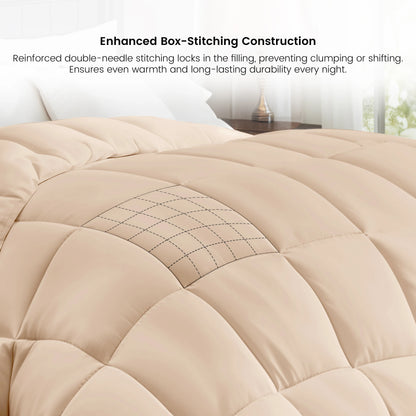 1 Piece Fluffy Duvet Insert with Box Stitch Design – Soft and Cozy