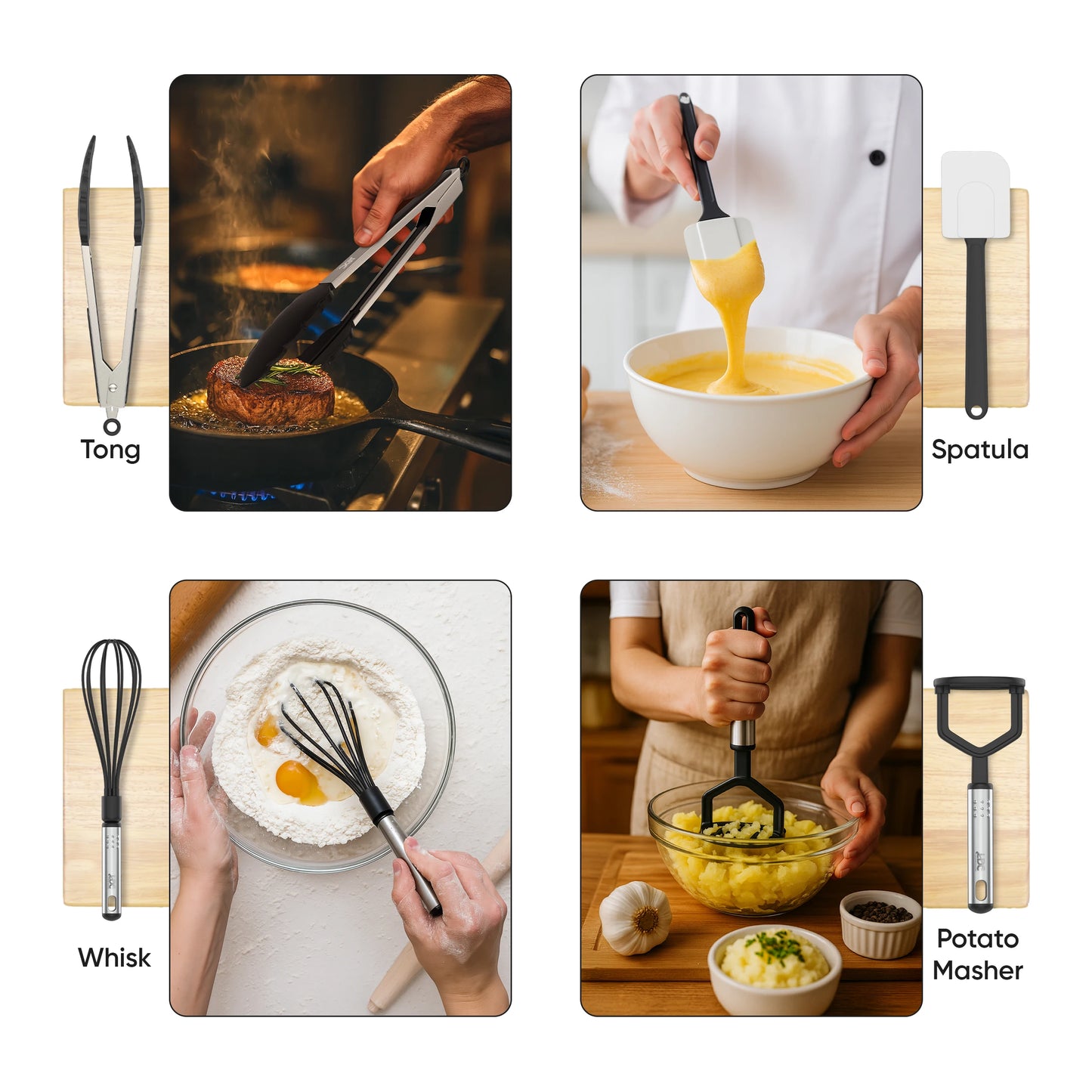 Cooking Utensils Set BPA Free, Food Grade