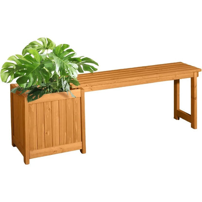 Outdoor Bench with Planter Boxes