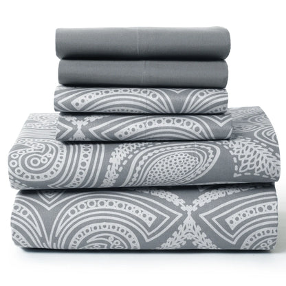 6Pc Paisley Sheet Set – Soft Microfiber, Wrinkle-Free, Luxurious