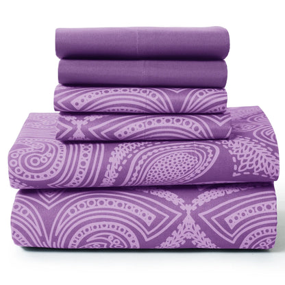6Pc Paisley Sheet Set – Soft Microfiber, Wrinkle-Free, Luxurious