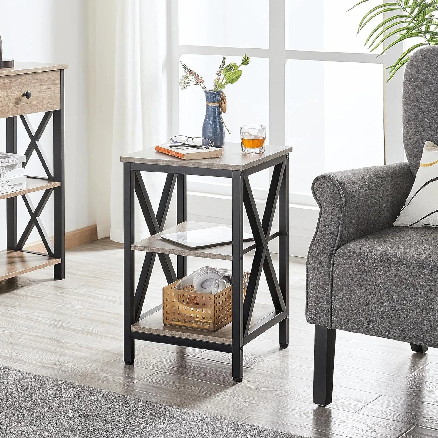 Table with Storage Shelves