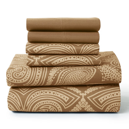 6Pc Paisley Sheet Set – Soft Microfiber, Wrinkle-Free, Luxurious