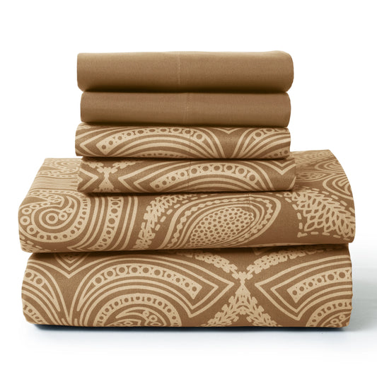 6Pc Paisley Sheet Set – Soft Microfiber, Wrinkle-Free, Luxurious
