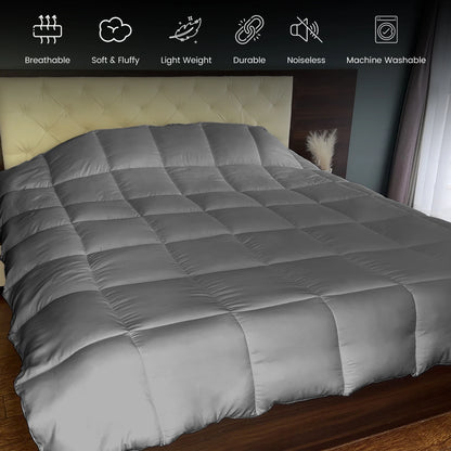 1 Piece Fluffy Duvet Insert with Box Stitch Design – Soft and Cozy