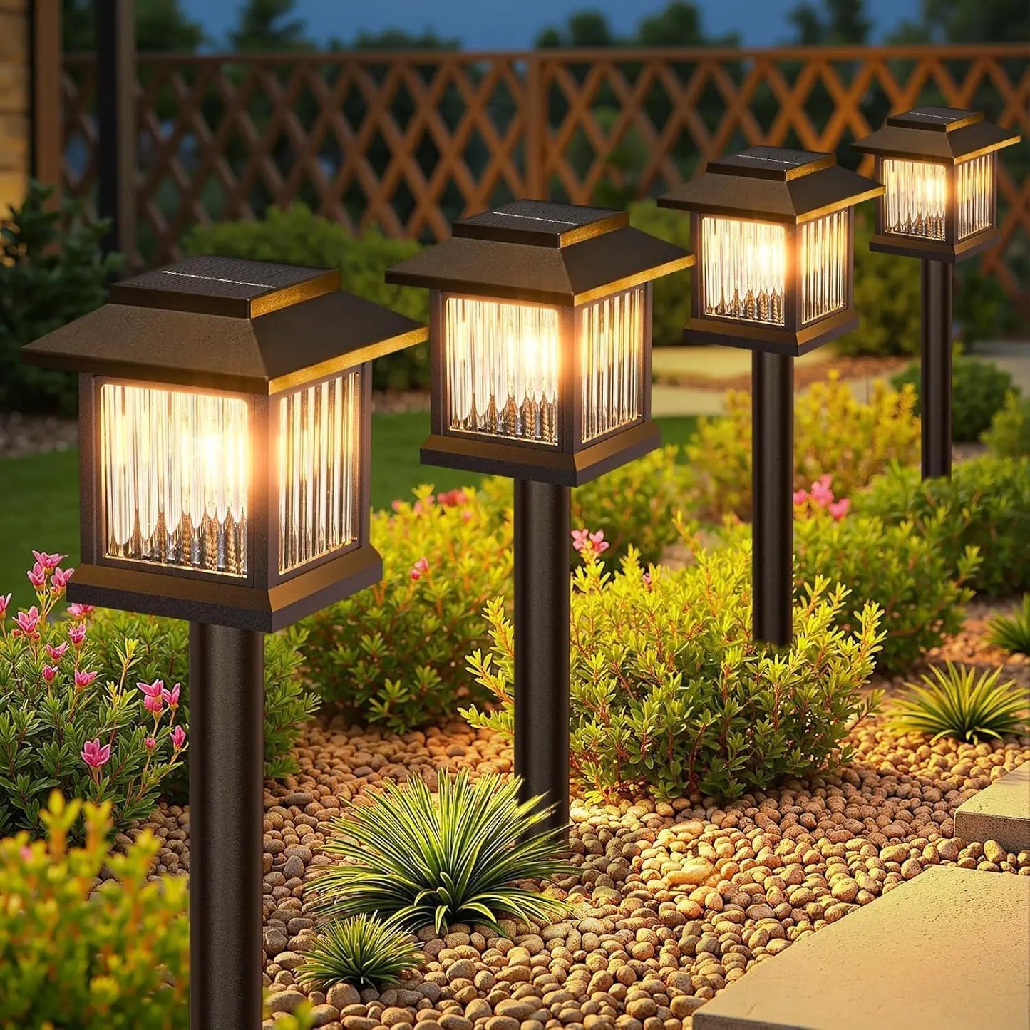 Solar Lighting Waterproof, Landscape Lighting for Garden Yard Patio Walkway Driveway