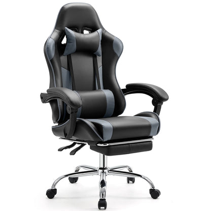 Chair Adjustable Swivel, Leather with Headrest and Lumbar Support