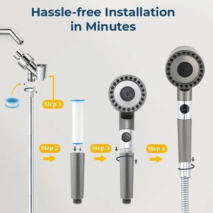 Filtered Shower Head with Handheld 3 Spray Modes