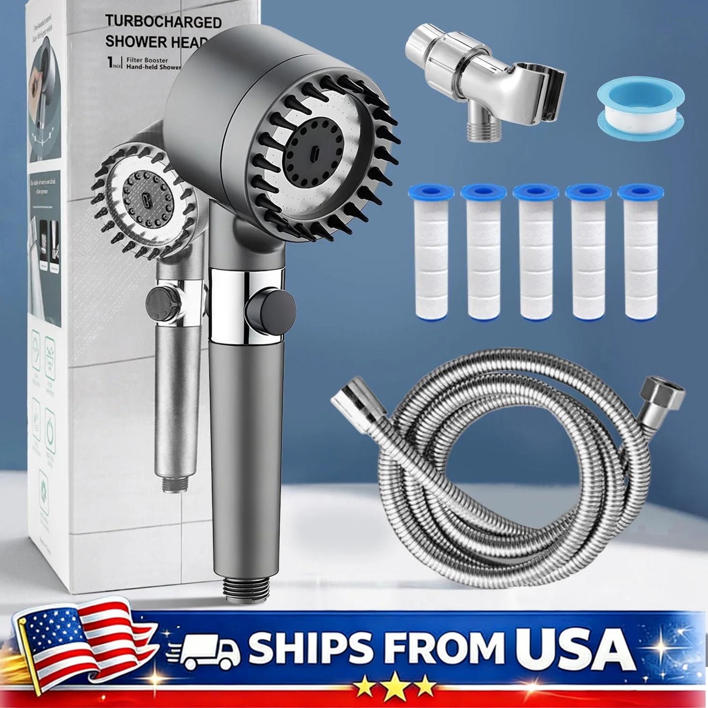 Filtered Shower Head with Handheld 3 Spray Modes