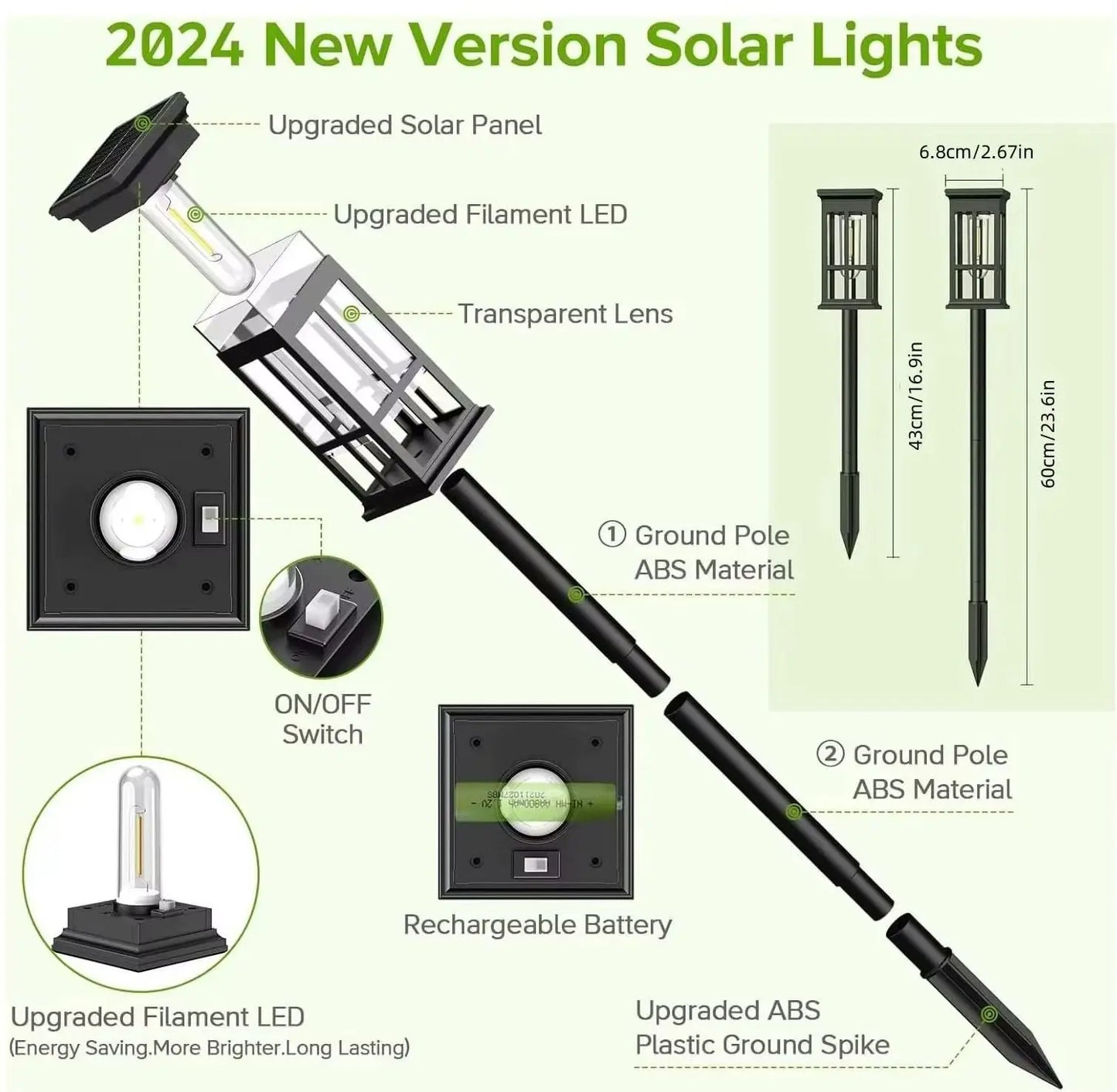 Outdoor Solar Lamp Waterproof Landscape Lighting