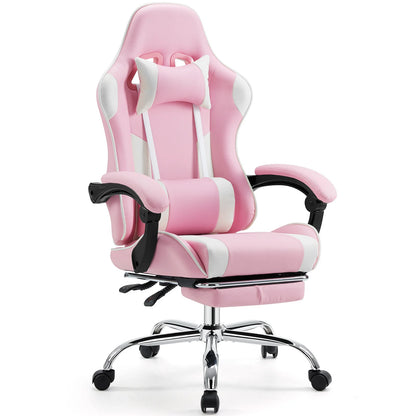 Chair Adjustable Swivel, Leather with Headrest and Lumbar Support