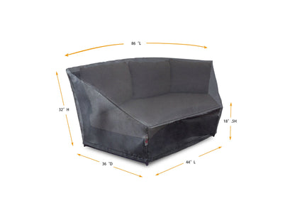 Circular Wicker Sofa Cover - 86''/45''Lx36''Dx32''H - Mercury